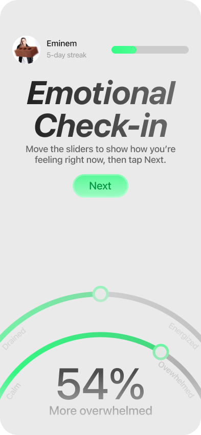Emotional check-in screen