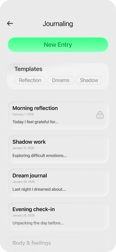 Journaling screen