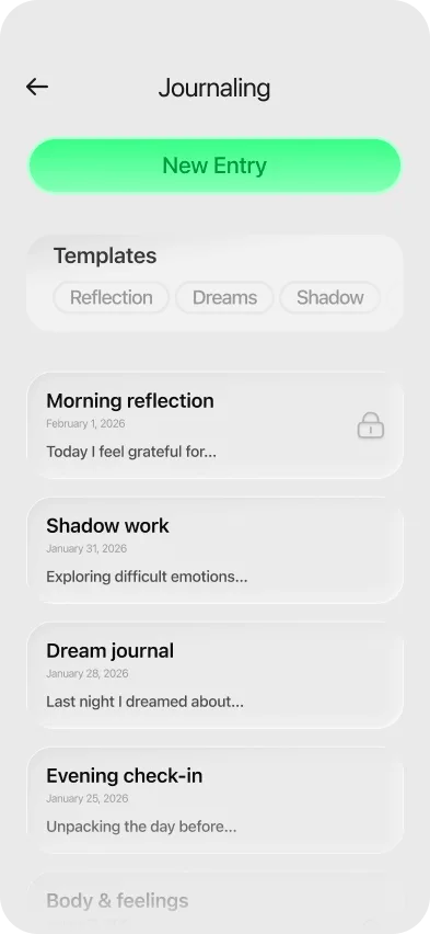 Journaling screen